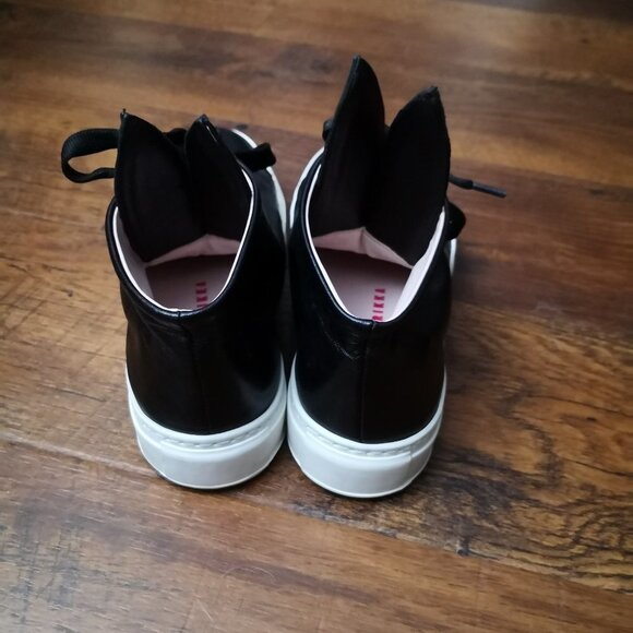 Minna Parikka Black Leather Bunny Ears High Top Sneakers, EUR 36 US 6 - Picture 5 of 9